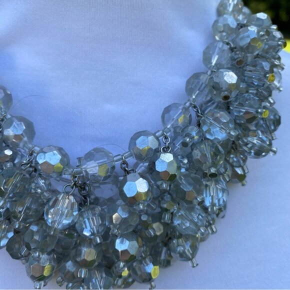 VINTAGE GERARD YOSCA NECKLACE CHOKER BIB STATEMENT CRYSTALS USA DESIGNER 16” - Picture 5 of 11